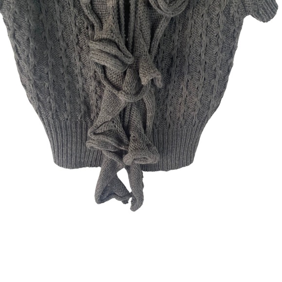 Hendi Sm Grey Wool Ruffle Knit Academia Sweater Cottage Coquette Feminine Fairy - Picture 3 of 8